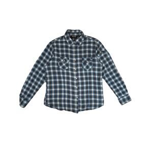 Outback Trading Co. Shirt Western Pearl Snap plaid flannel Work Womens Sz XL